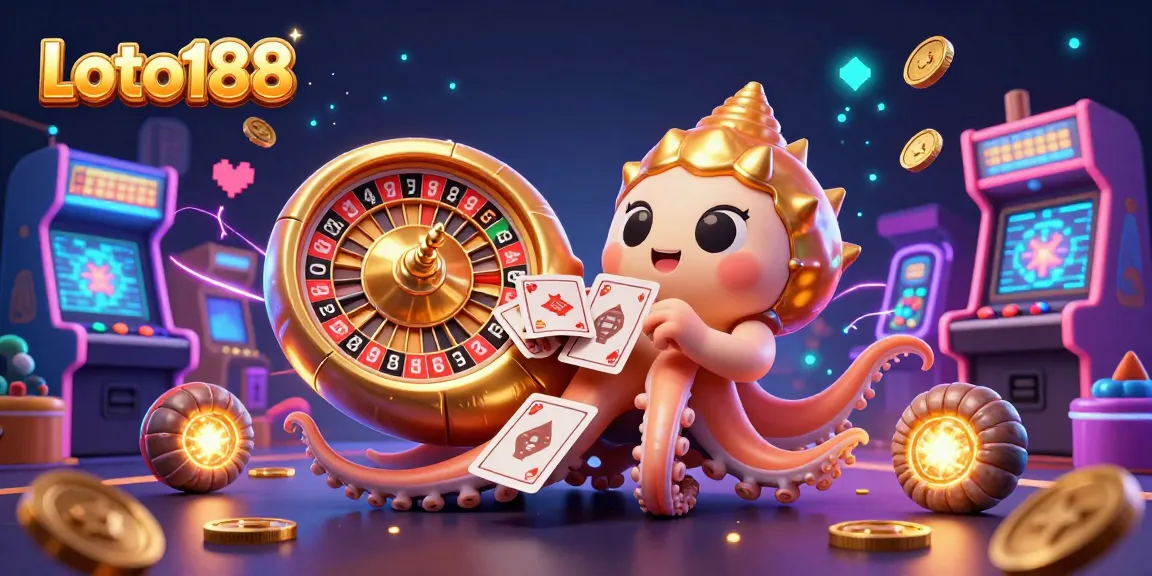 Loto188 invites players to explore thrilling games in this vibrant casino scene featuring a giant nautilus and glowing companions.