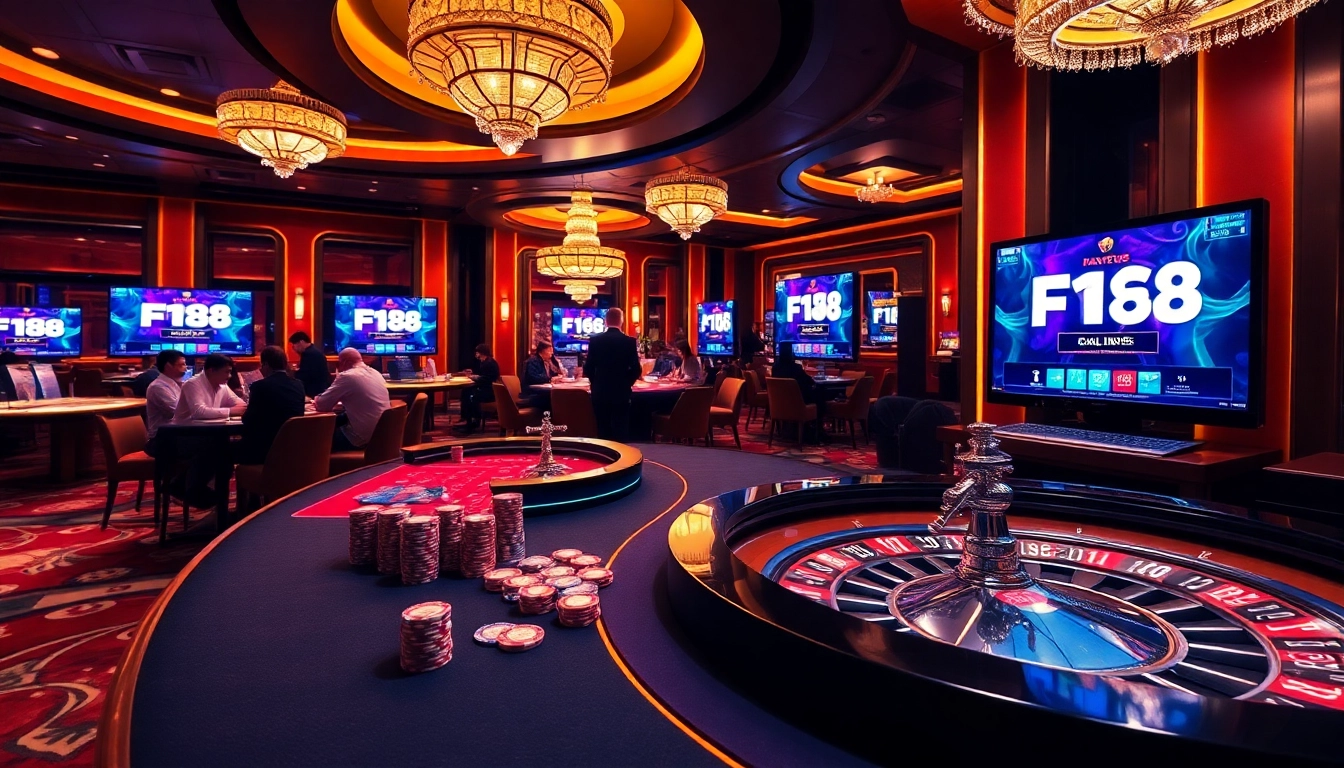 F168 gamblers passionately engage at casino tables, embodying strategy and excitement.