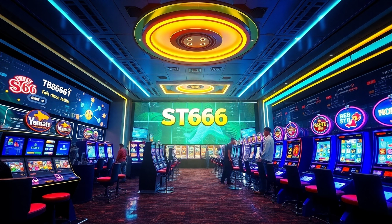 ST666 online betting interface showcasing vibrant casino games and sports betting.