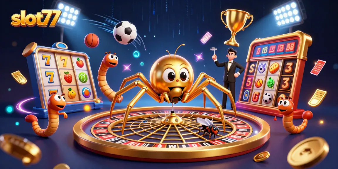 Play thrilling games at slot77 with an interactive roulette and dynamic sports elements.