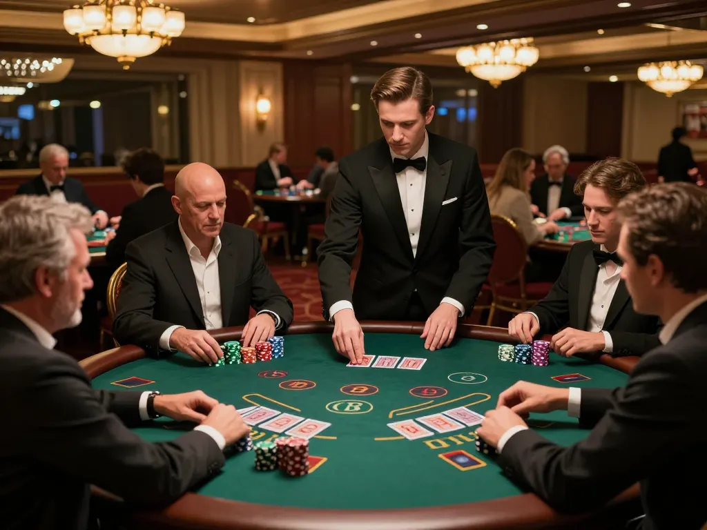 Exciting blackjack gameplay at c168 casino table with players engaging and dealer in action.
