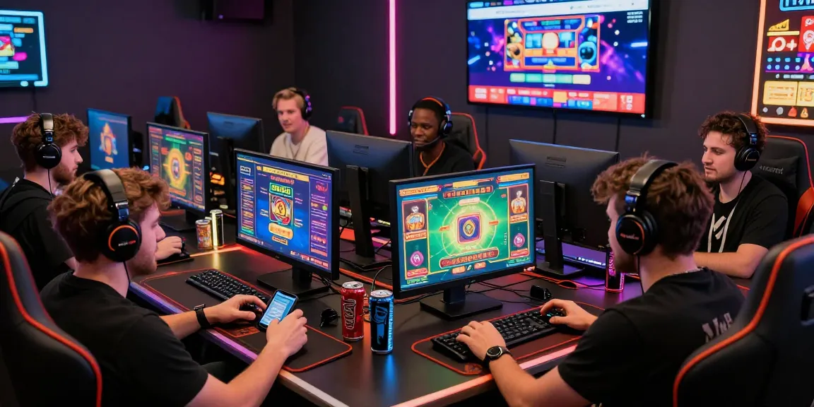 Engaging scene of players at a credit card casino enjoying online games and making deposits.