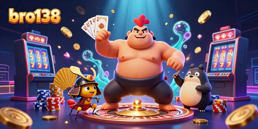 Join the excitement at bro138 with 3D animated casino characters and vibrant gaming elements.