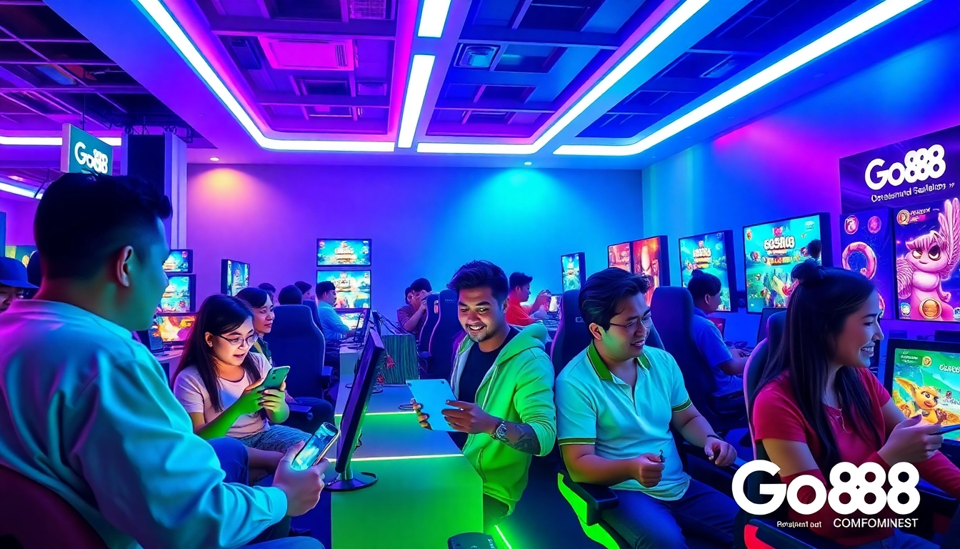 Exciting Go88 online gaming experience featuring diverse players and vibrant game displays.