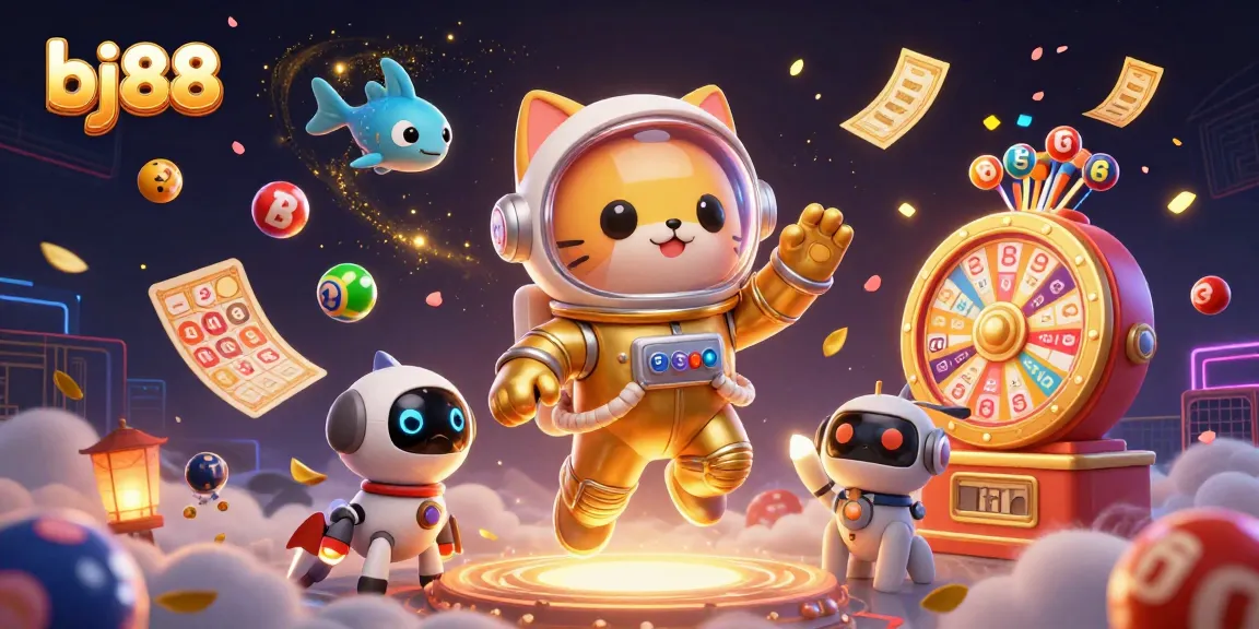 Engage in thrilling games at bj88, witnessing vibrant lottery dynamics and animated cash elements in a dynamic casino atmosphere.