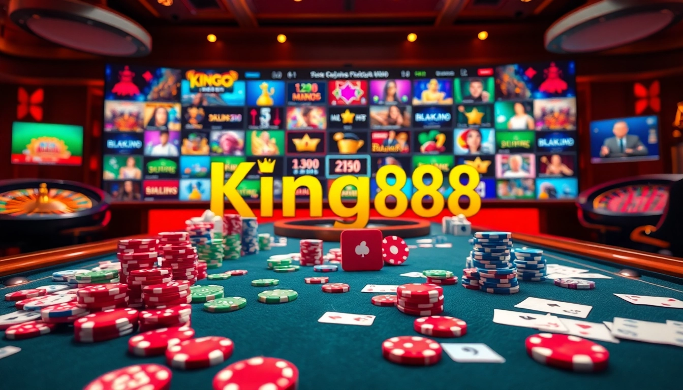 Experience the excitement at king88 casino with vibrant poker chips and thrilling games.