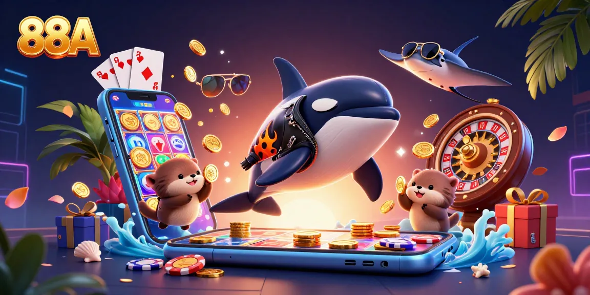 Experience 88A gaming with an exciting underwater casino adventure filled with colorful slot elements.