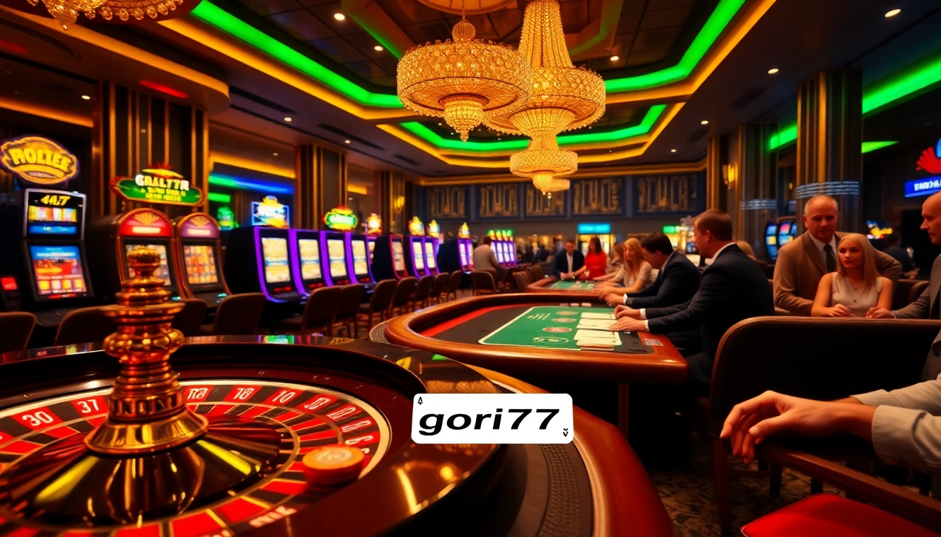 Experience the thrill of gori77 with players engaging at a luxurious casino table.