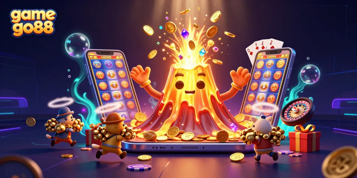 Experience the thrill of game go88 with a vibrant scene of animated casino excitement and treasure!
