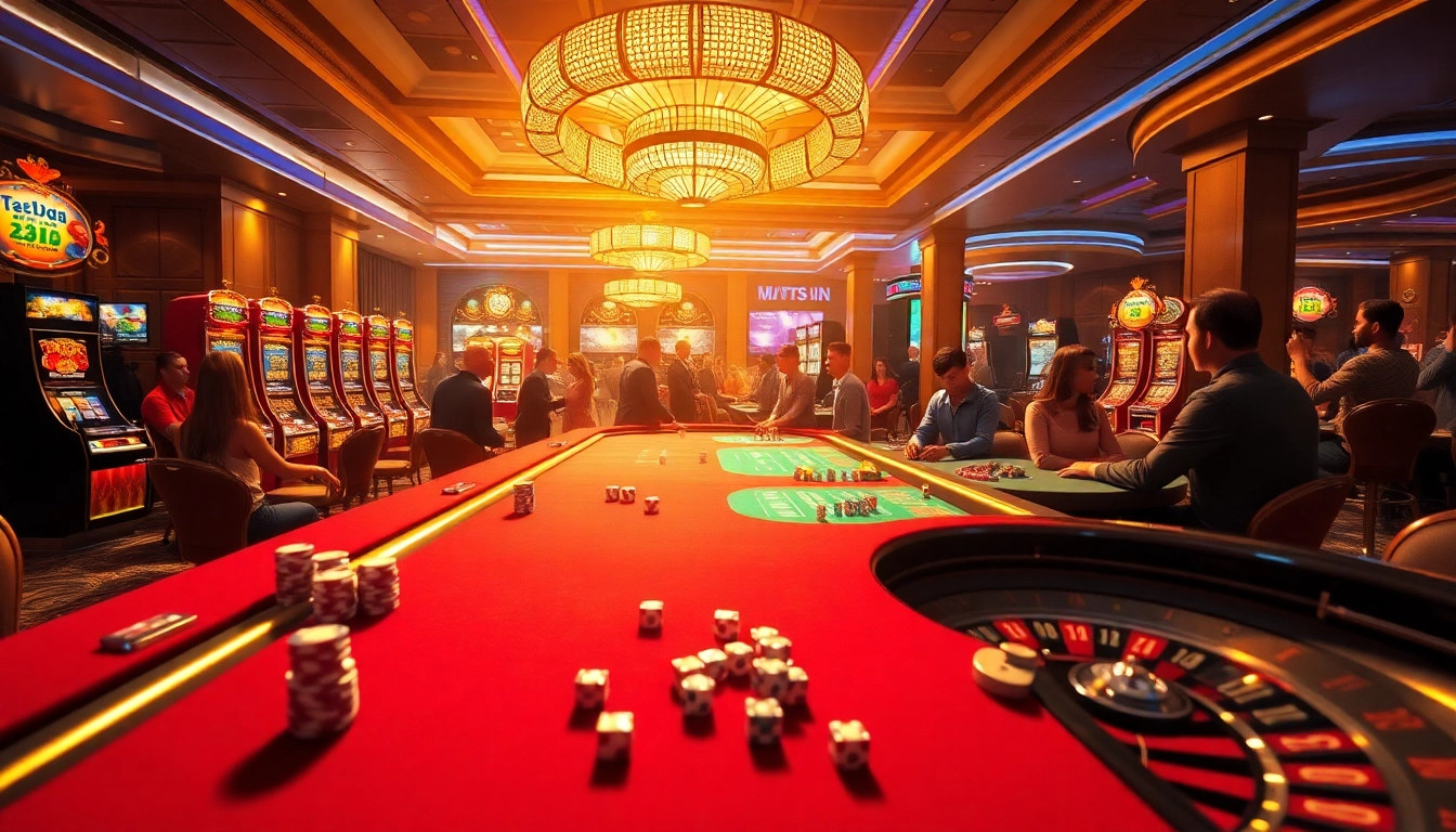 Enjoying a thrilling game at 13Win casino with vibrant tables and Poker chips.