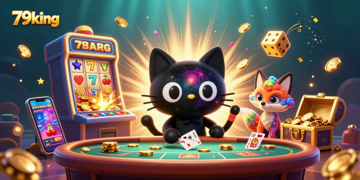Engage with 79king's vibrant casino world through playful characters and dynamic slot scenes.