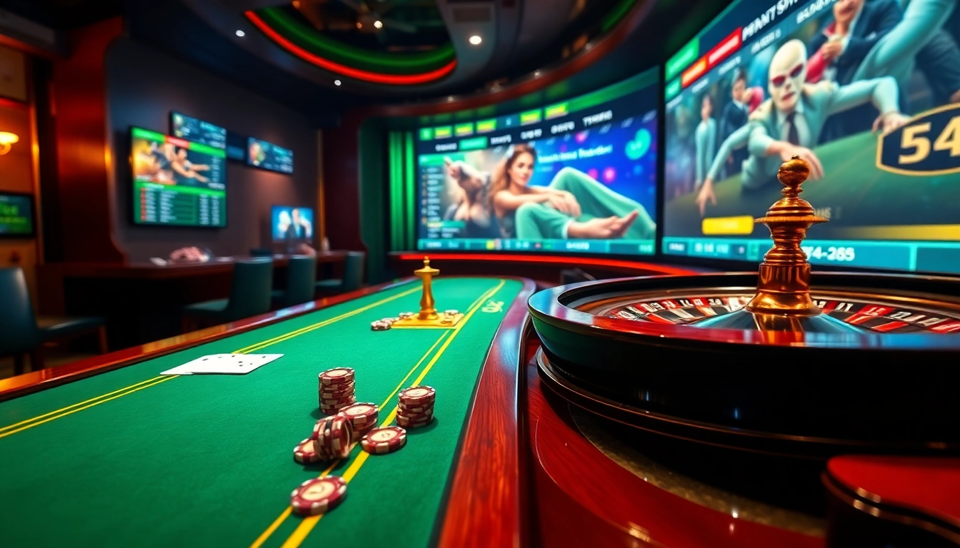 Engage in the thrilling atmosphere of ga6789 with vibrant casino visuals and live betting excitement.