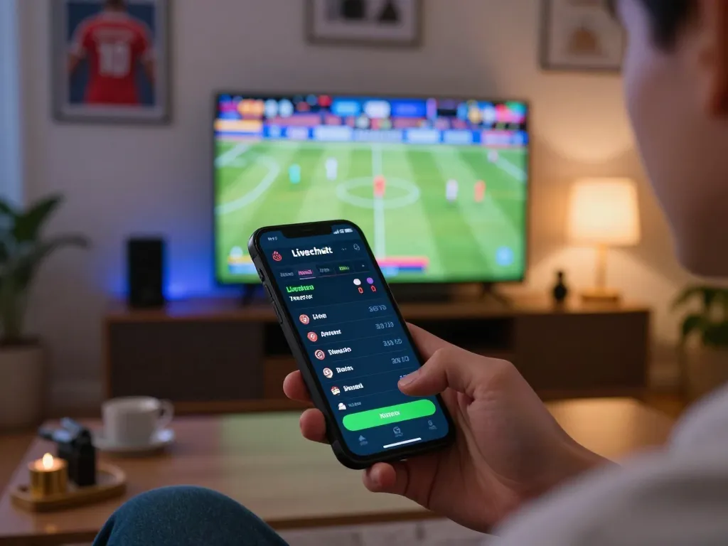 Engage with Livechat 7meter on a smartphone during live sports betting analysis