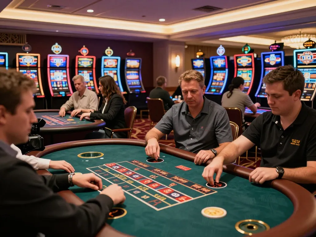 Players enjoying exciting games at nn888 casino with vibrant atmosphere and dynamic betting.
