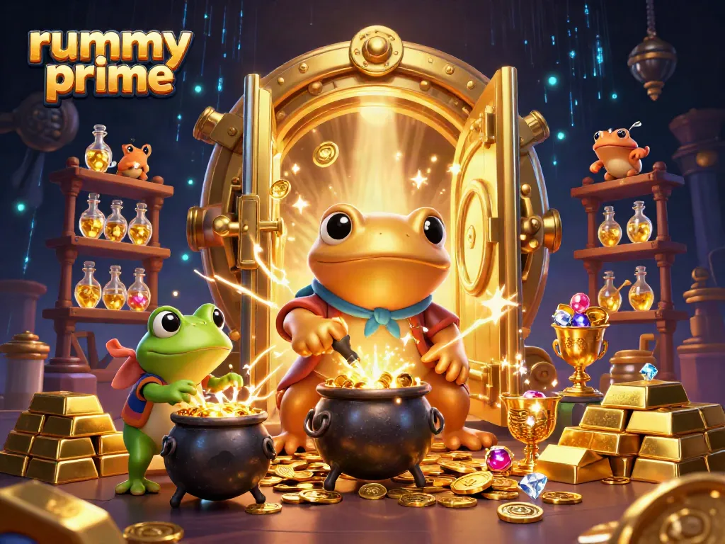 Experience exciting online rummy with Rummy Prime's vibrant digital gameplay, showcasing gold coin features.