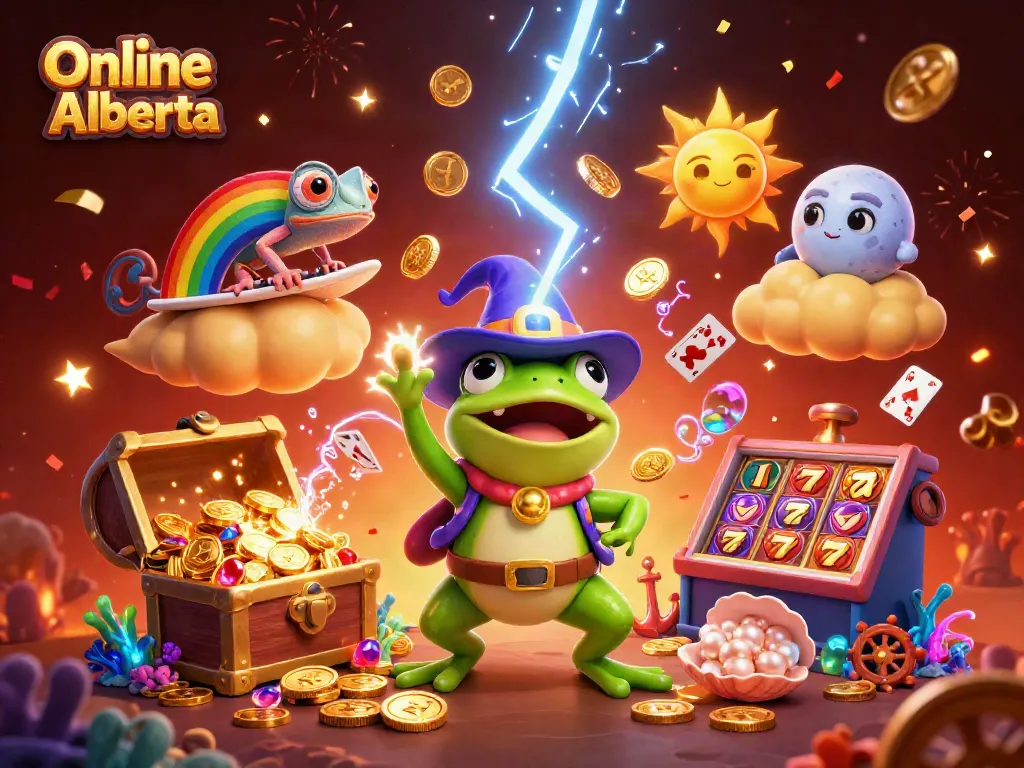 Play exciting games at Online Casino Alberta, featuring vibrant characters and rich elements in a thrilling environment.