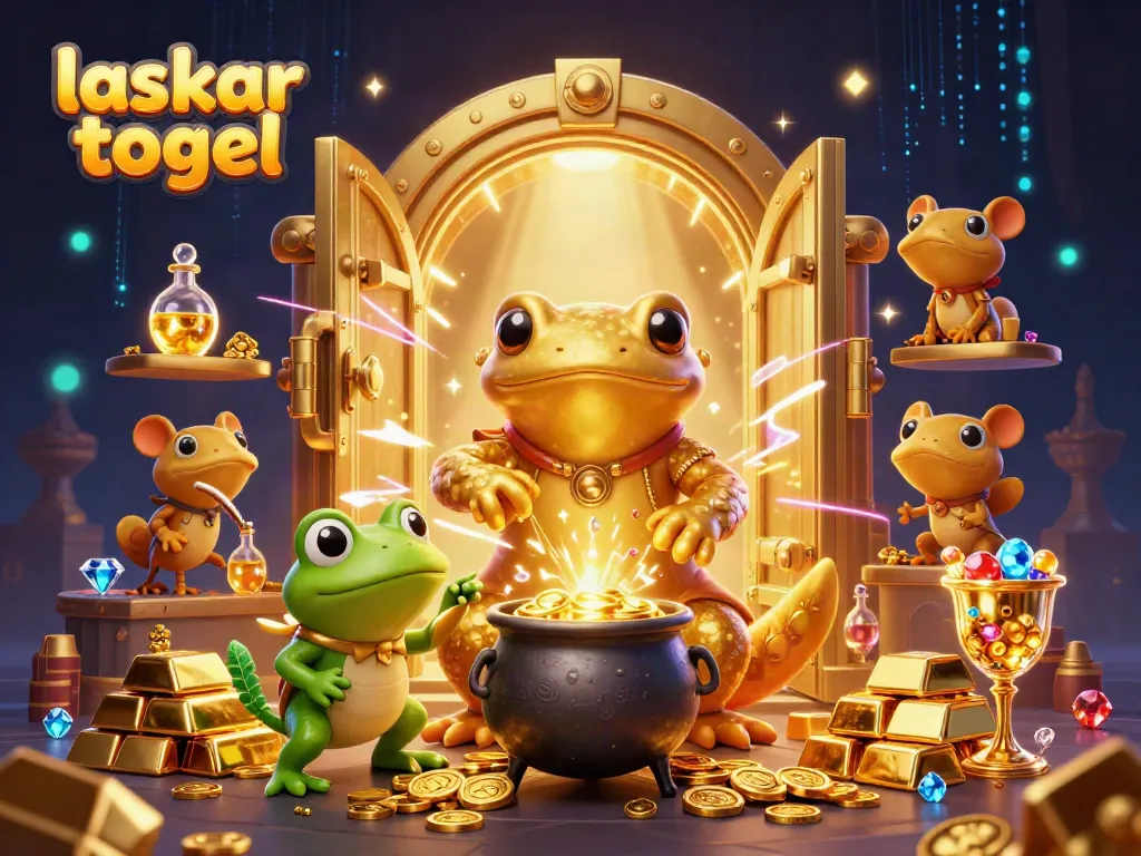 Experience the magical allure of laskar togel with a captivating alchemist scene filled with gold and treasures.