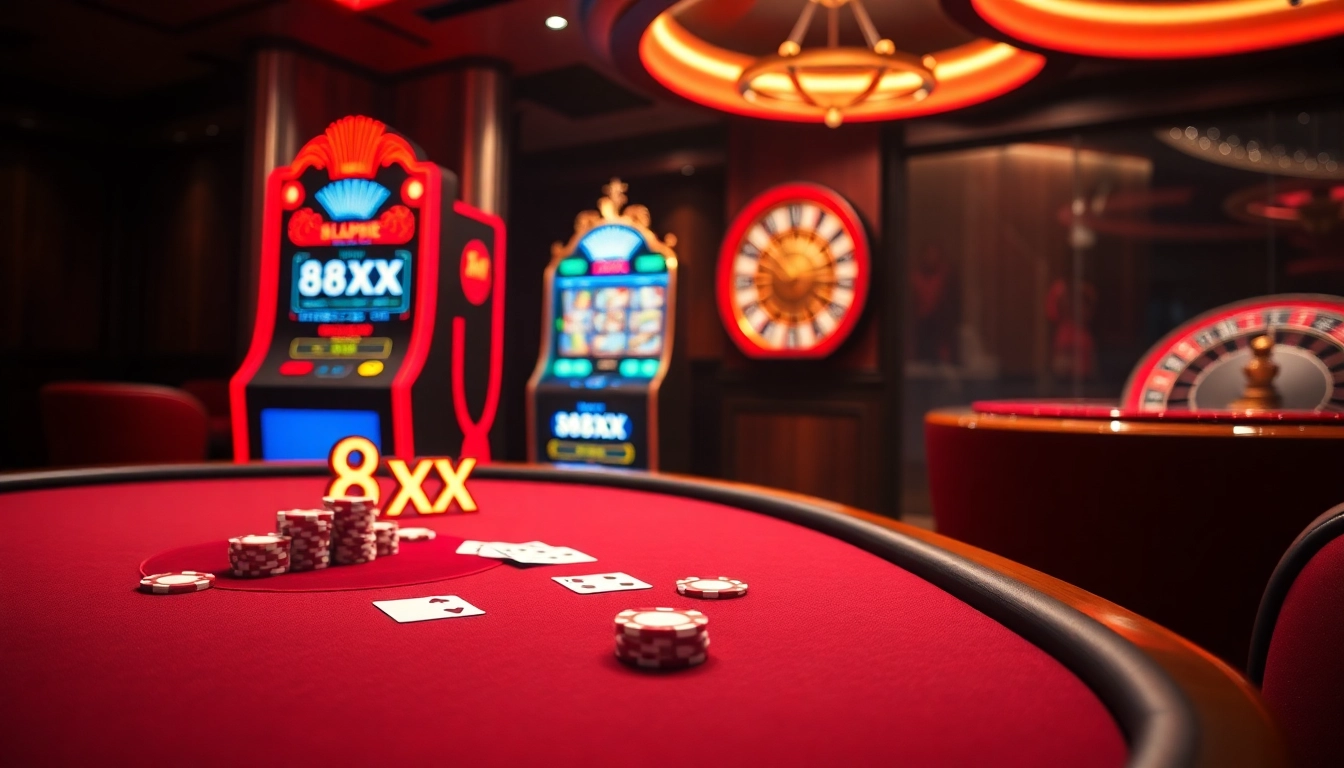 Play poker with premium 88xx chips and cards in a luxurious casino.