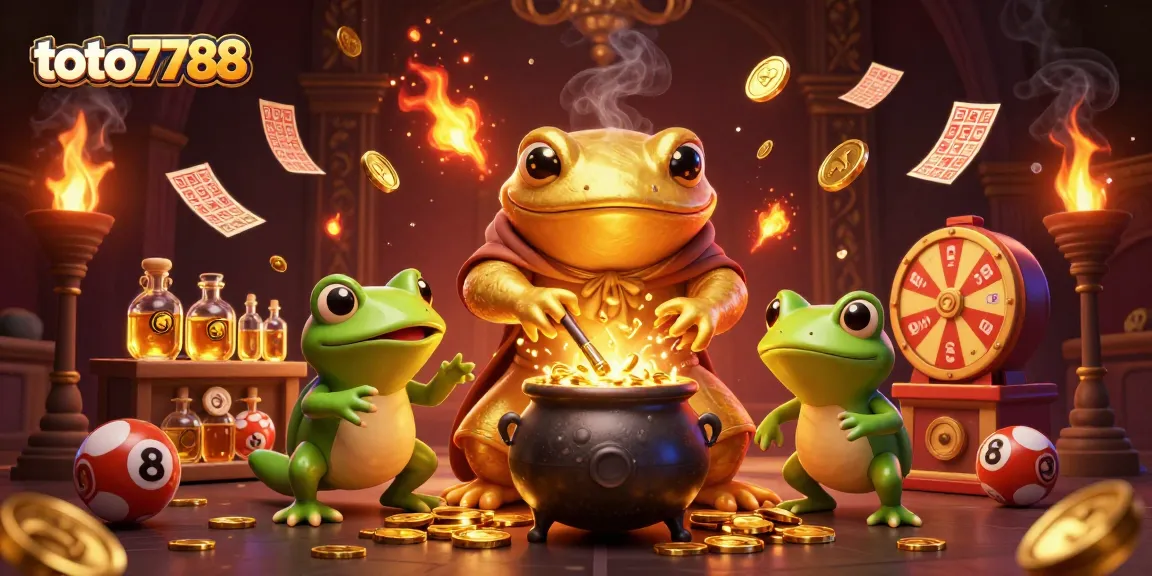 Toto7788 players enjoying thrilling lottery games with golden prize wheels and dynamic action elements.