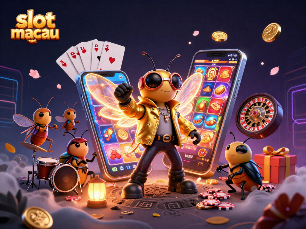Experience the thrill of slot macau with animated characters, slot games, and dynamic winning elements.