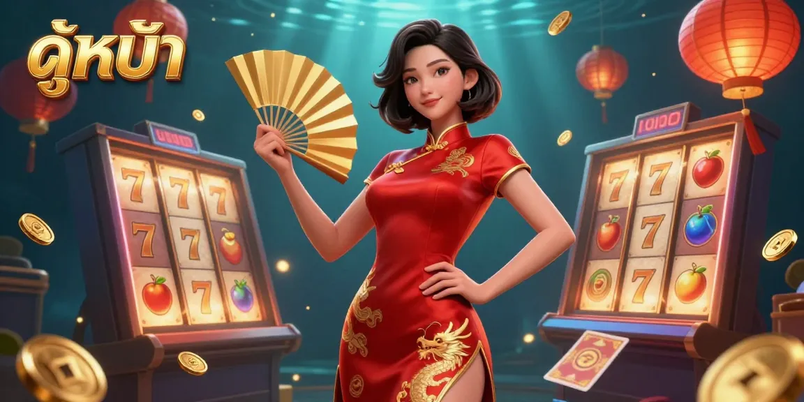 Engage in ดูหนัง with a captivating scene featuring a confident woman amidst dynamic slot elements.