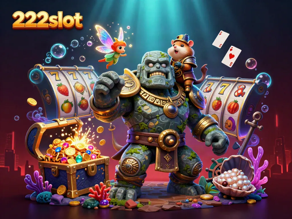 Gambarlah dunia slot 222slot dengan golem raksasa terbang, peri ajaib, dan ksatria hamster bersenjata.