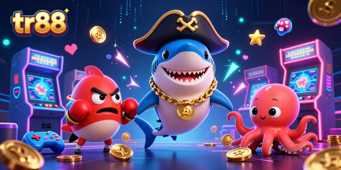 Spin and win with tr88 in this vibrant 3D casino illustration full of engaging characters and exciting elements.