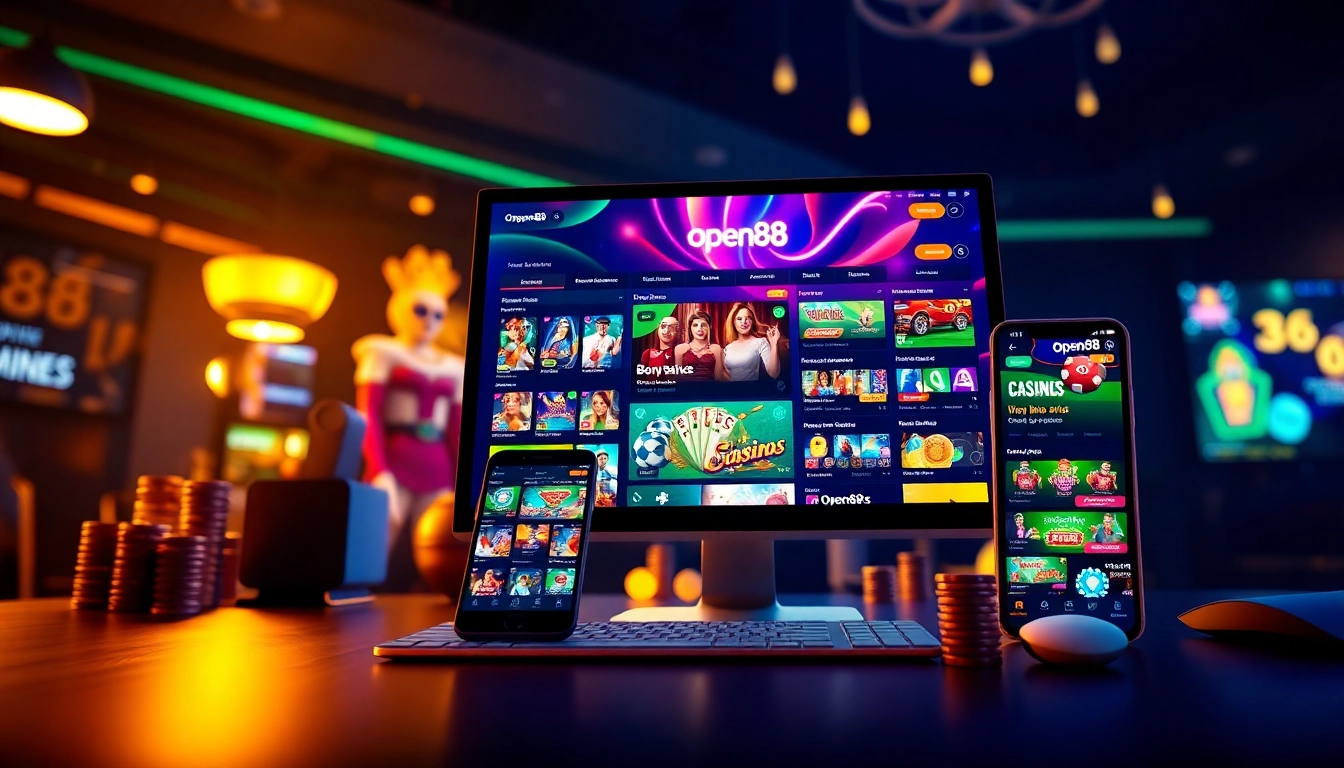 Engaging visual of the Open88 platform showcasing online casino and betting experiences.
