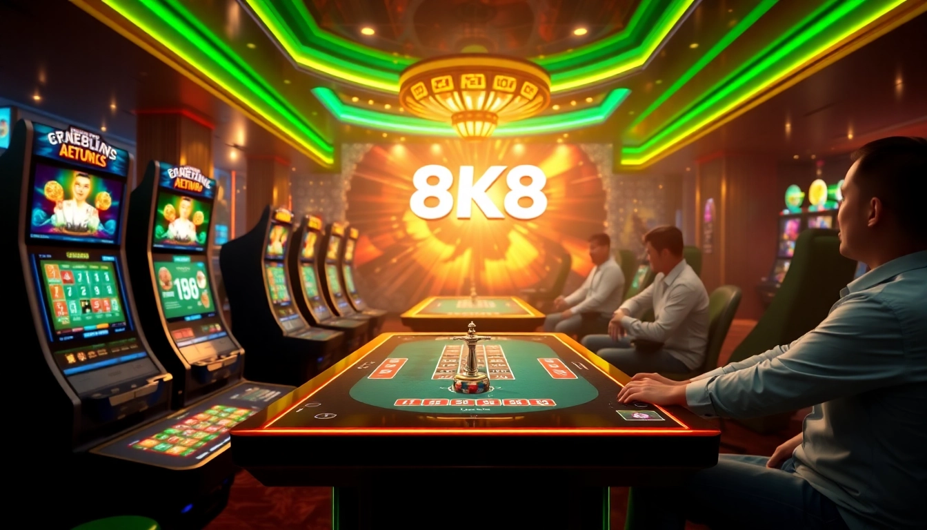 Experience thrilling gameplay at 8K8 Philippines with vibrant casino tables and dynamic gaming visuals.