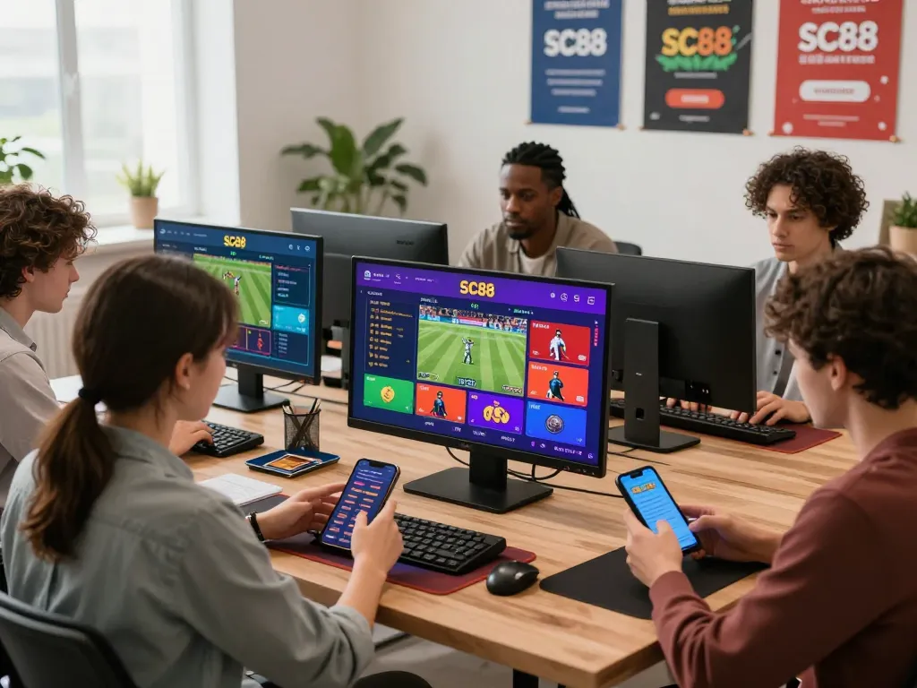Engaging online gaming scene with SC88 interface, showcasing exciting betting activities.