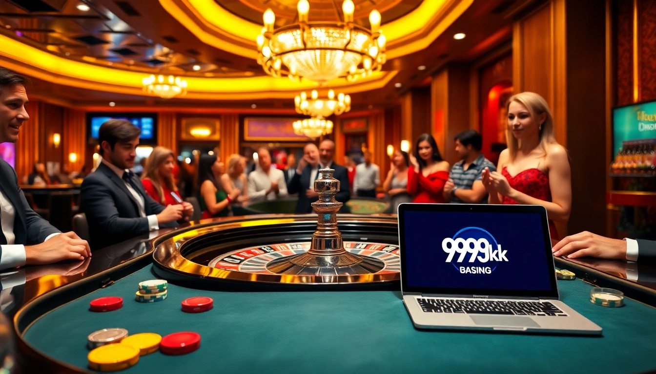 Players enjoying the thrill of 99 ok at a luxurious online casino table, capturing excitement and strategy.