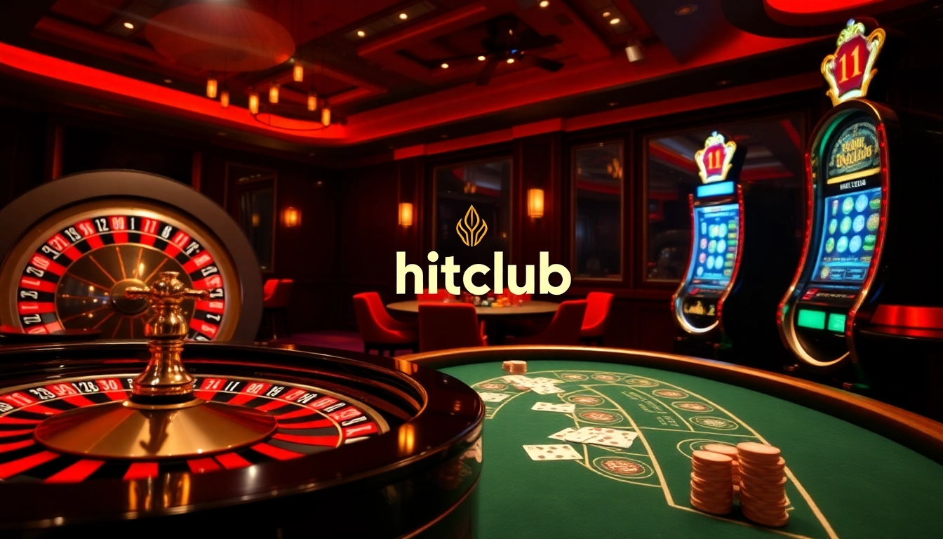 Hitclub players engaging in thrilling casino action at a luxurious gaming table.