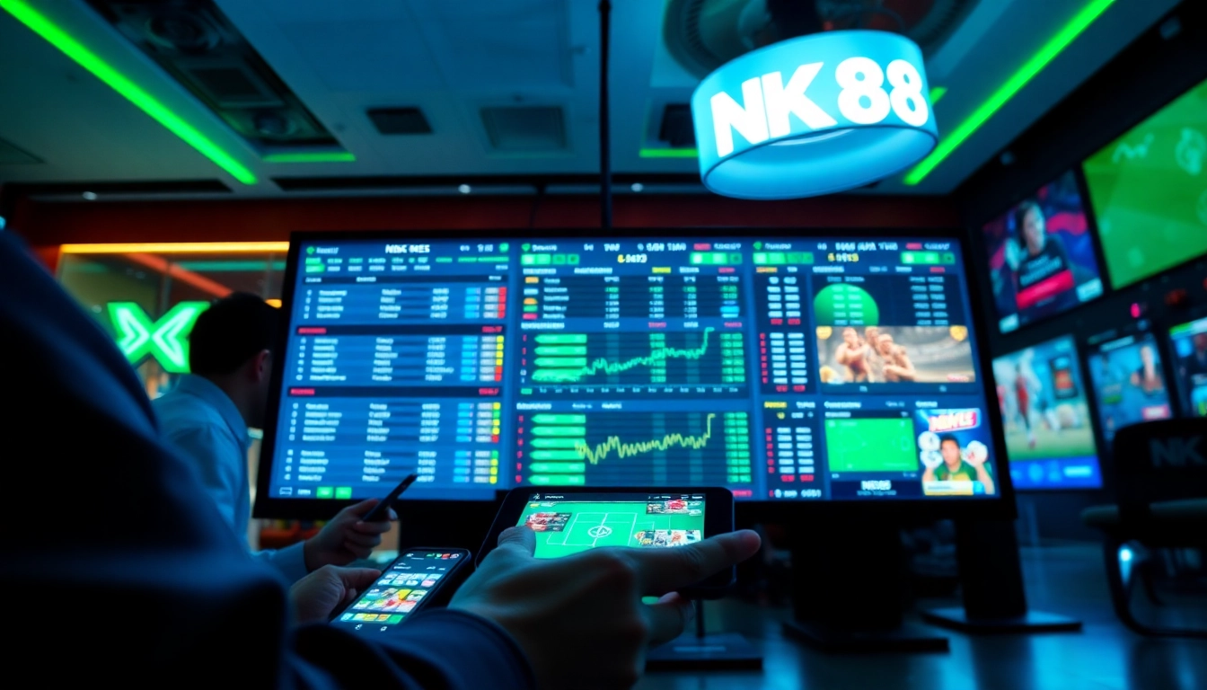 Dynamic online betting interface representing NK88's gaming platform.
