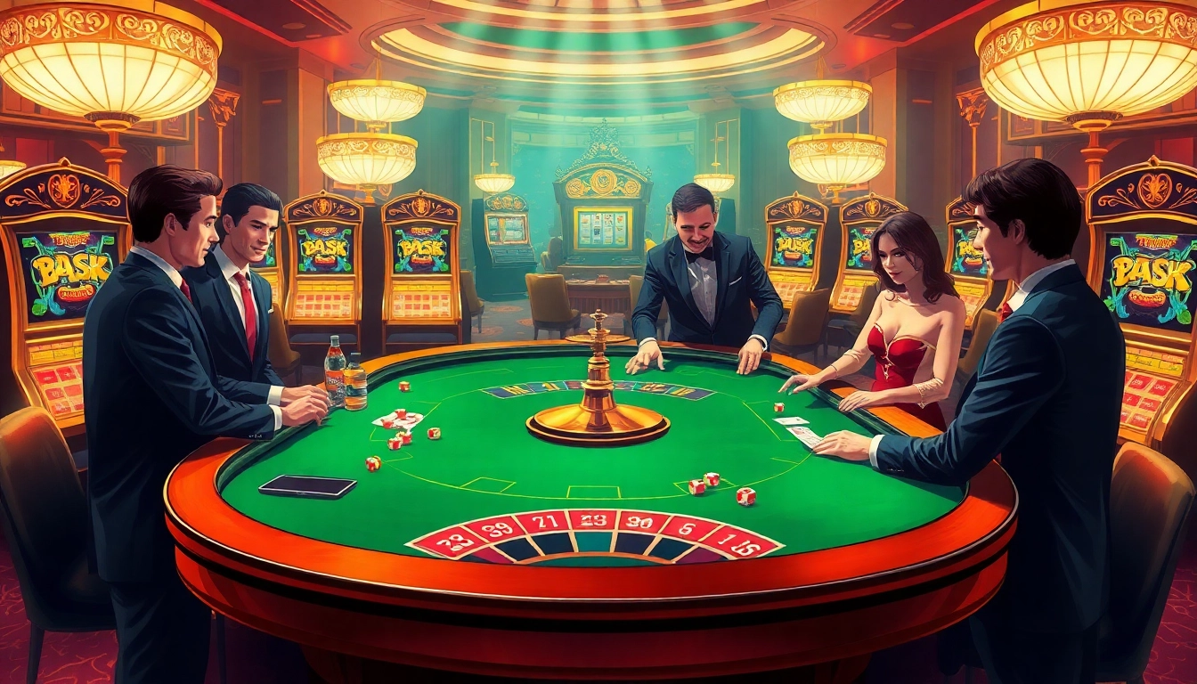 Players betting at a 99ok casino table, capturing the thrill of high-stakes gaming.