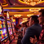 Players engaging with exciting slot demo machines in a luxury casino environment.