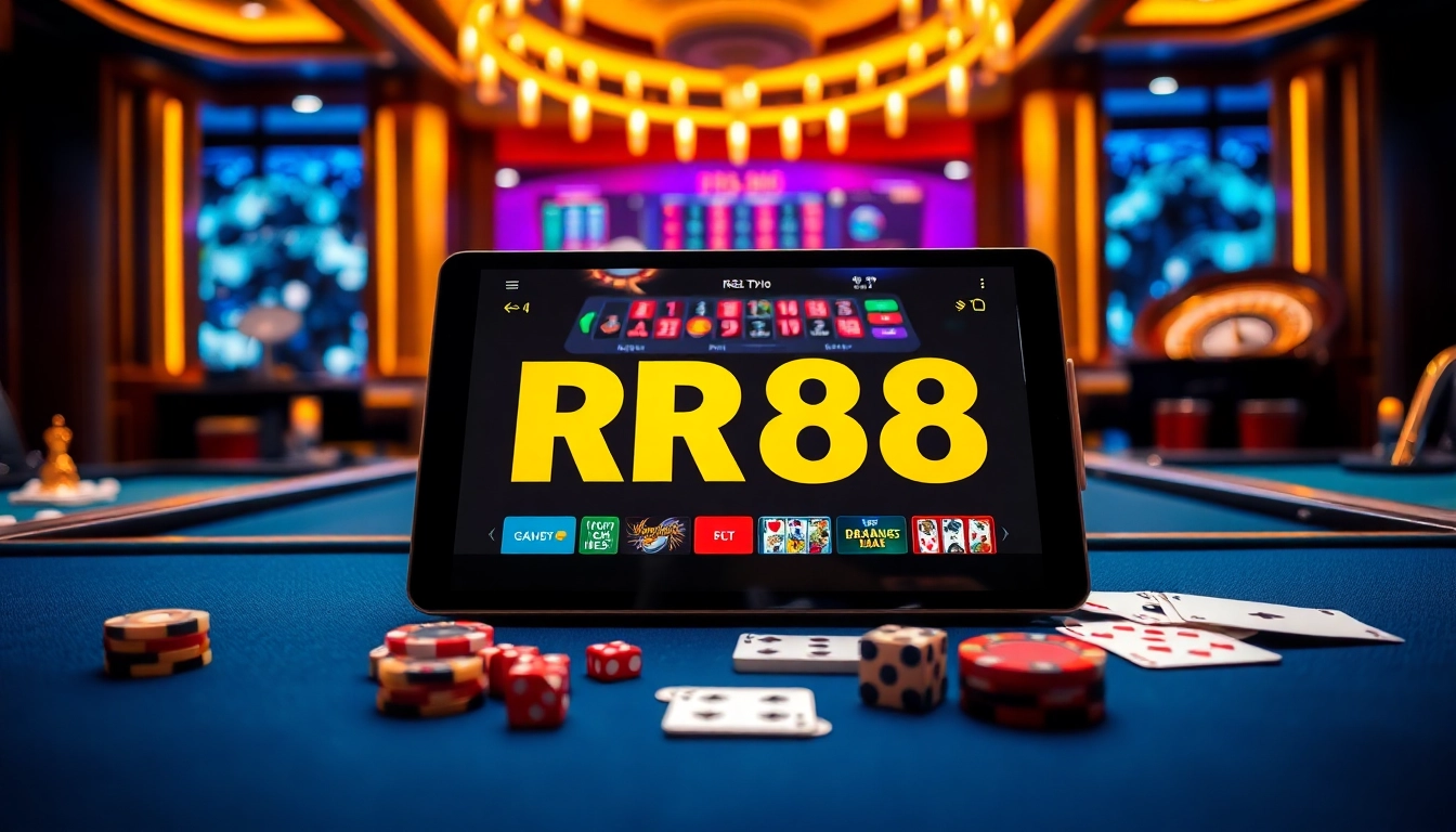 RR88 online casino interface showcasing exciting games with a vibrant ambiance.