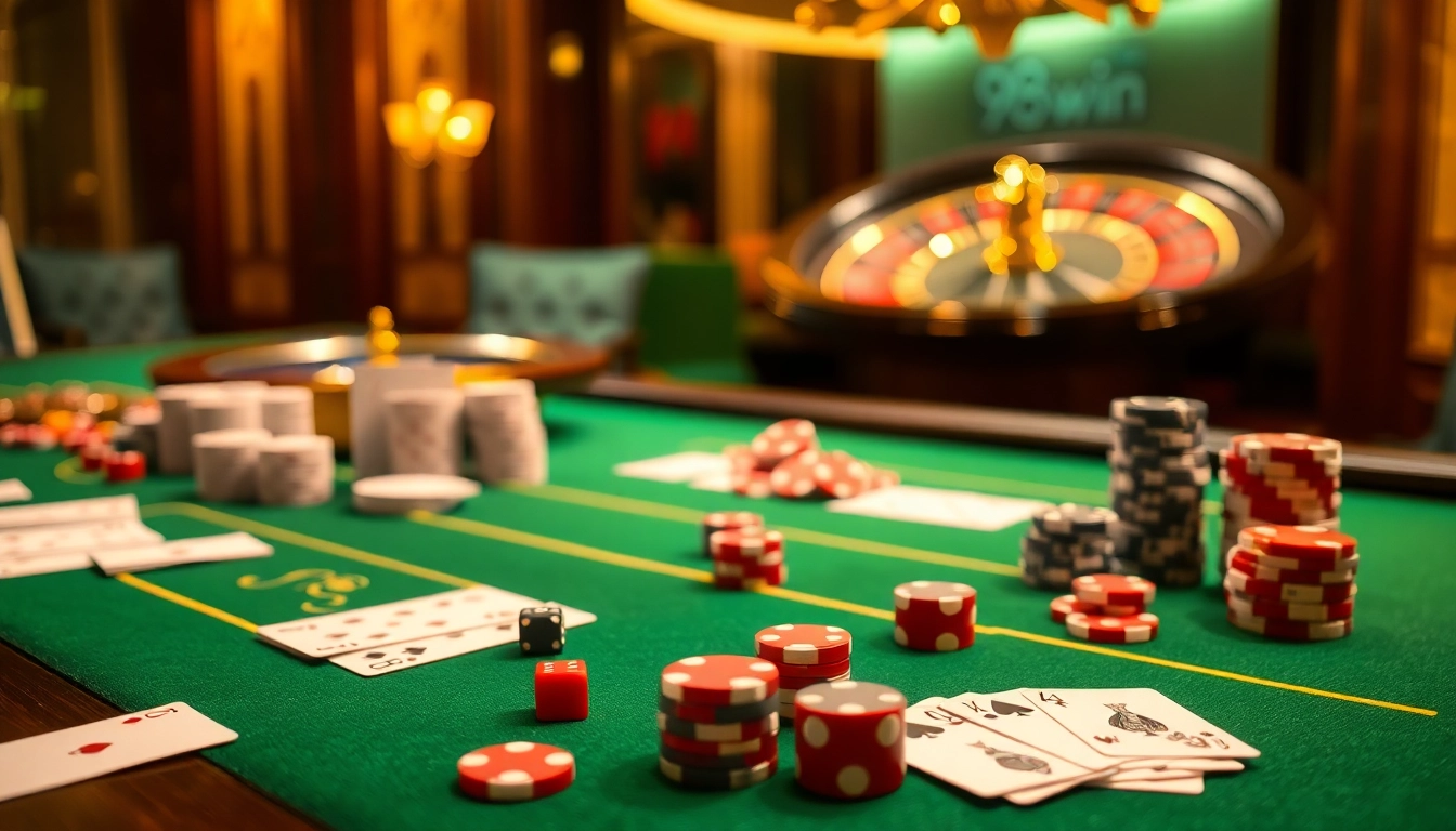 Experience thrilling blackjack action at 98win's luxurious online casino.