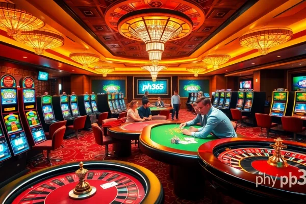 Experience the excitement of gambling at ph365 with vibrant gaming tables and slot machines.