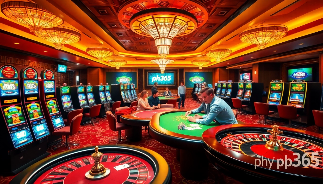 Experience the excitement of gambling at ph365 with vibrant gaming tables and slot machines.