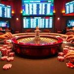 Engaging casino scene featuring togel china results and vibrant poker chips at a luxury table.