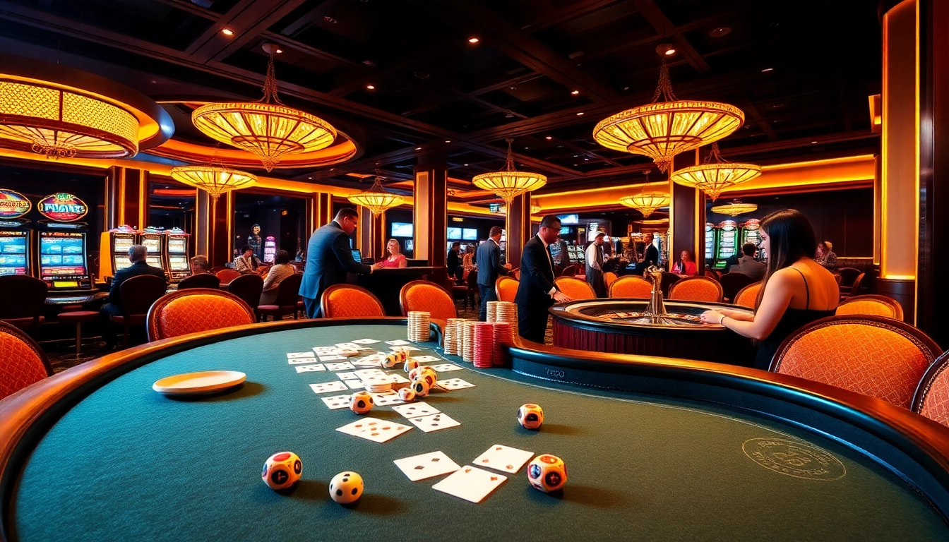 Players enjoying games at 789club casino with vibrant tables and luxurious atmosphere.