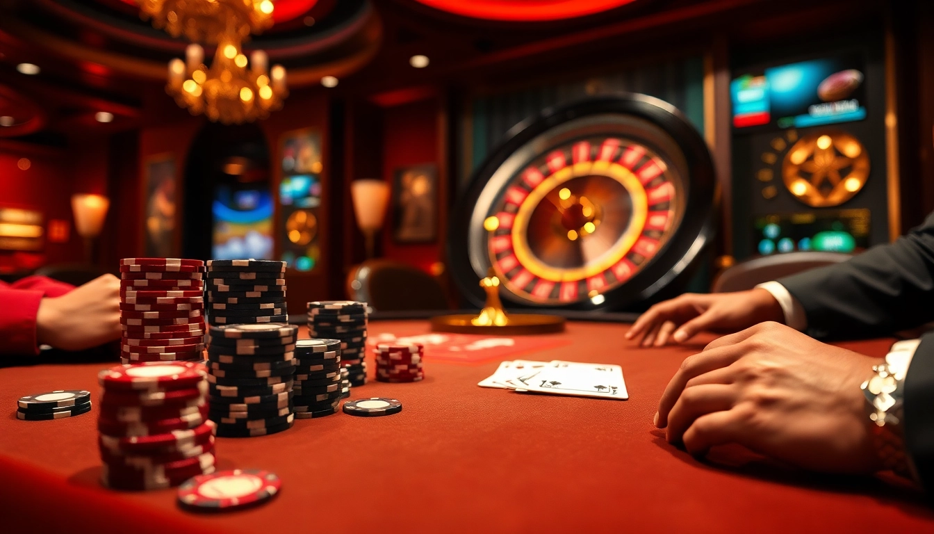 Kegembiraan bermain di meja mewah dengan para pemain di sekitar meja poker, terinspirasi oleh https://www.sr22duluth.com/.