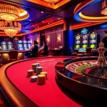 F8bet poker players enjoying excitement at a luxurious casino table with vibrant chips.