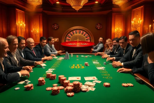 Engage with the hidden wiki while playing poker with vibrant chips and cards in a luxurious casino.