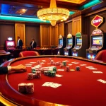 Engaging players betting at a vibrant 33win poker table with luxury casino elements.