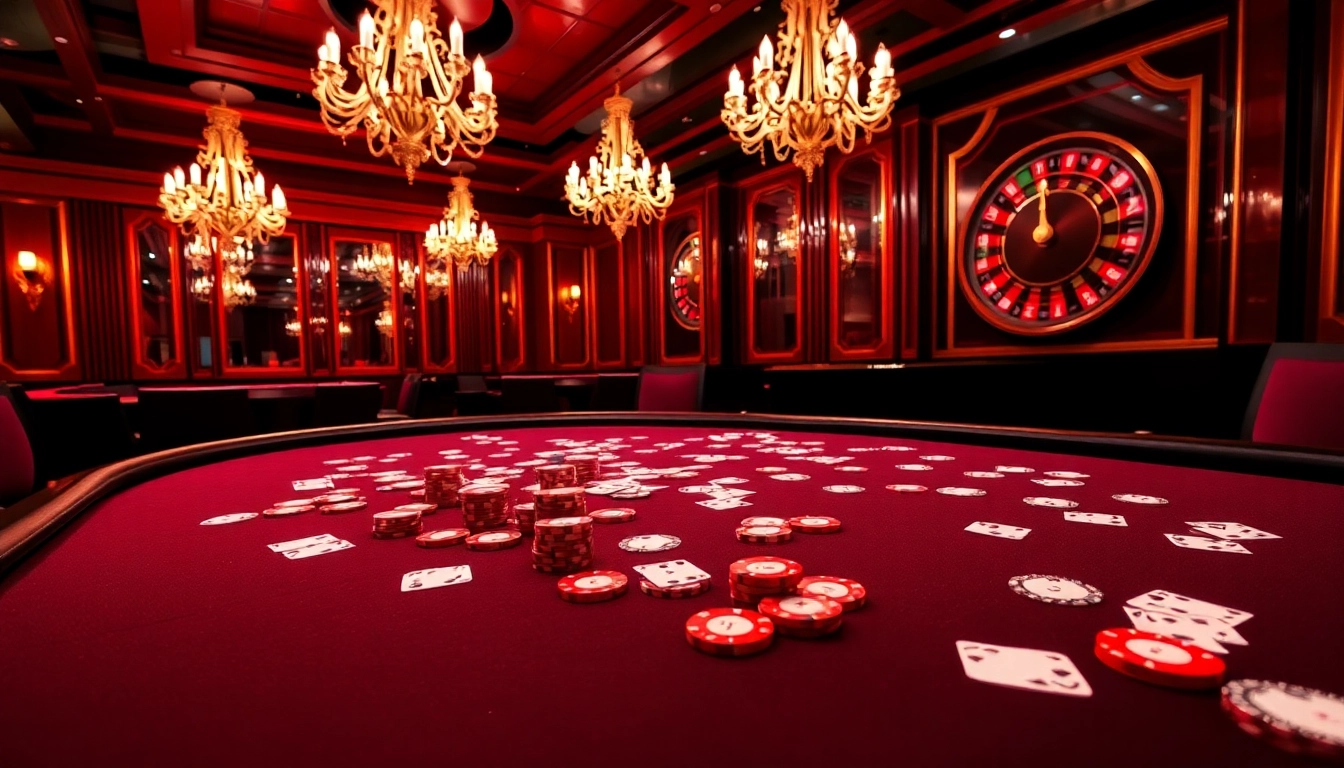 Experience a thrilling game at mint88 casino with vibrant poker chips and a spinning roulette wheel.