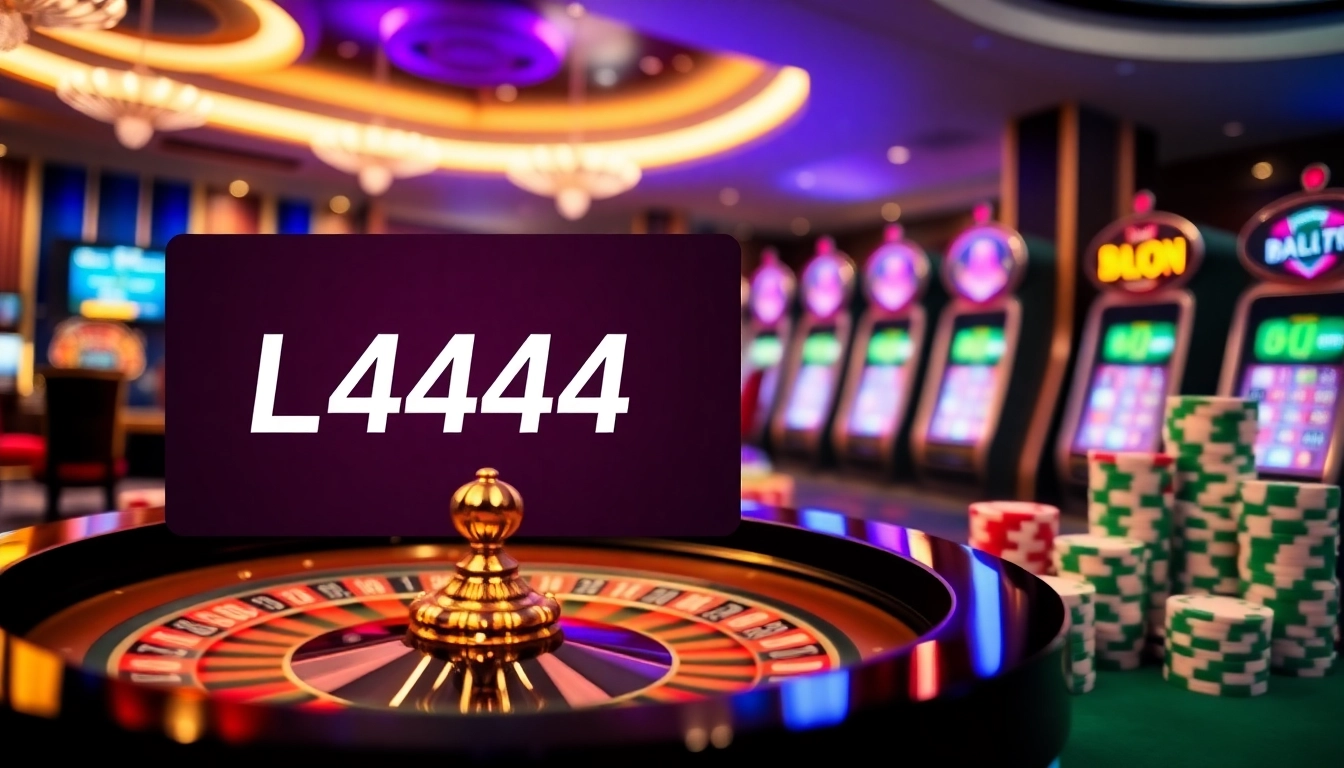 L444 online casino experience featuring vibrant betting interface and classic gambling elements.
