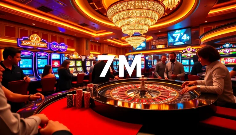 Experience the excitement of 7M at a luxurious casino table with vibrant gameplay and elegant design.