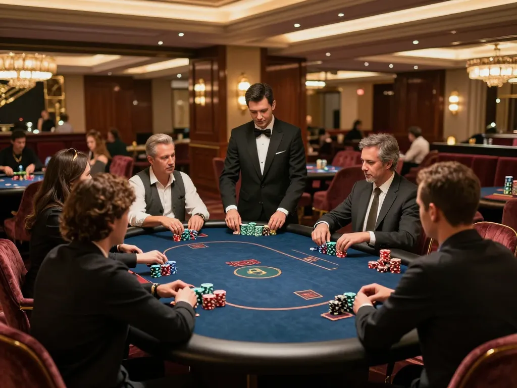 Playing poker in a luxurious casino VIP area, highlighting strategic interactions and the thrill of C168 gameplay