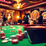 Players enjoying a poker game at an elegant casino table featuring vibrant décor, showcasing x88 com interactions.